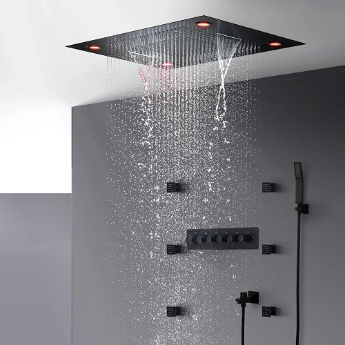 Sen tắm âm tường nóng lạnh màu đen bát Led DAELIM DL6080